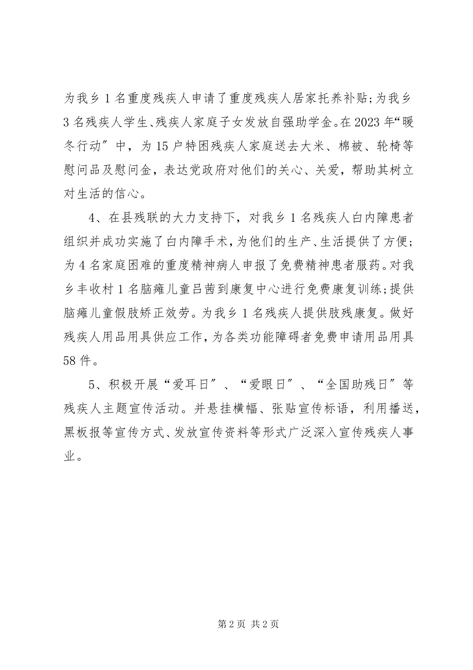 2023年乡残联工作总结.docx_第2页