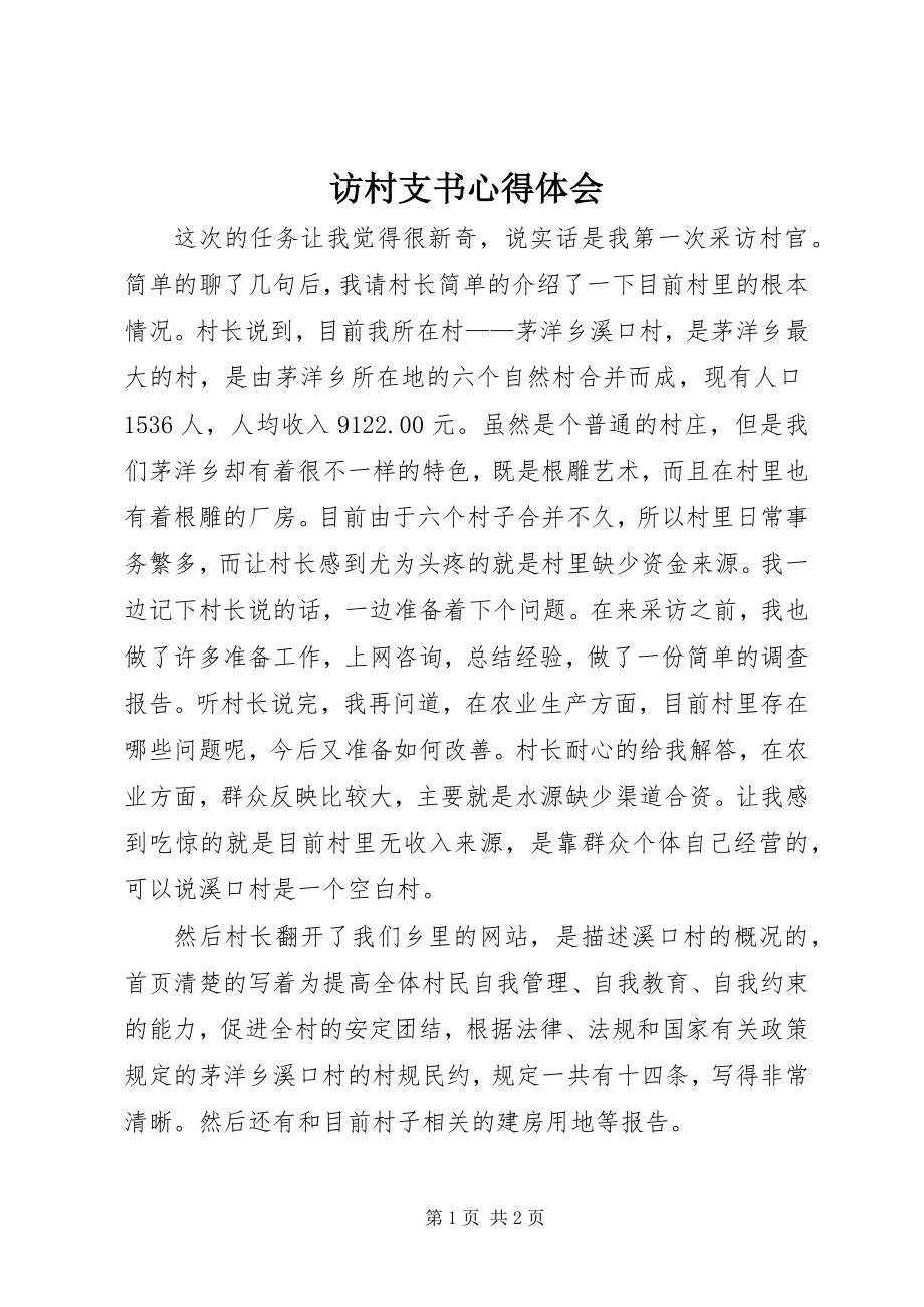 2023年访村支书心得体会.docx_第1页