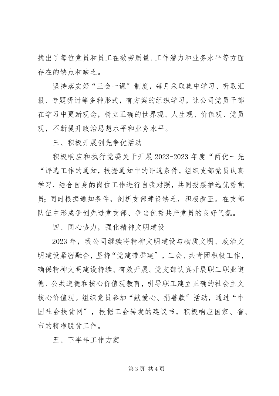 2023年公司某年上半年党支部工作总结.docx_第3页