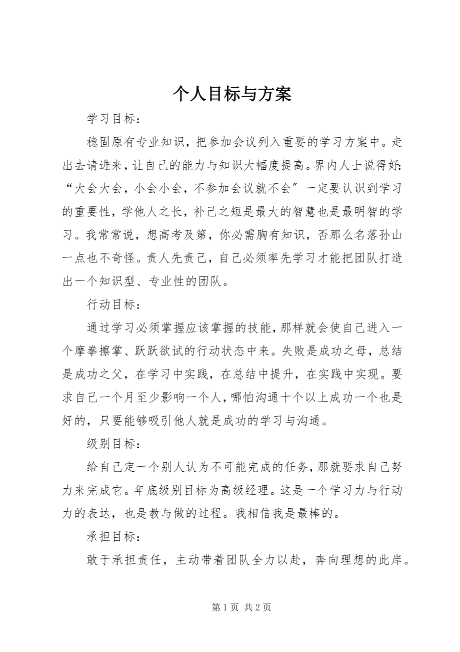 2023年个人目标与计划.docx_第1页