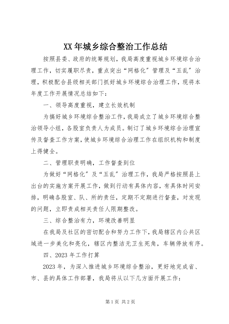 2023年城乡综合整治工作总结.docx_第1页