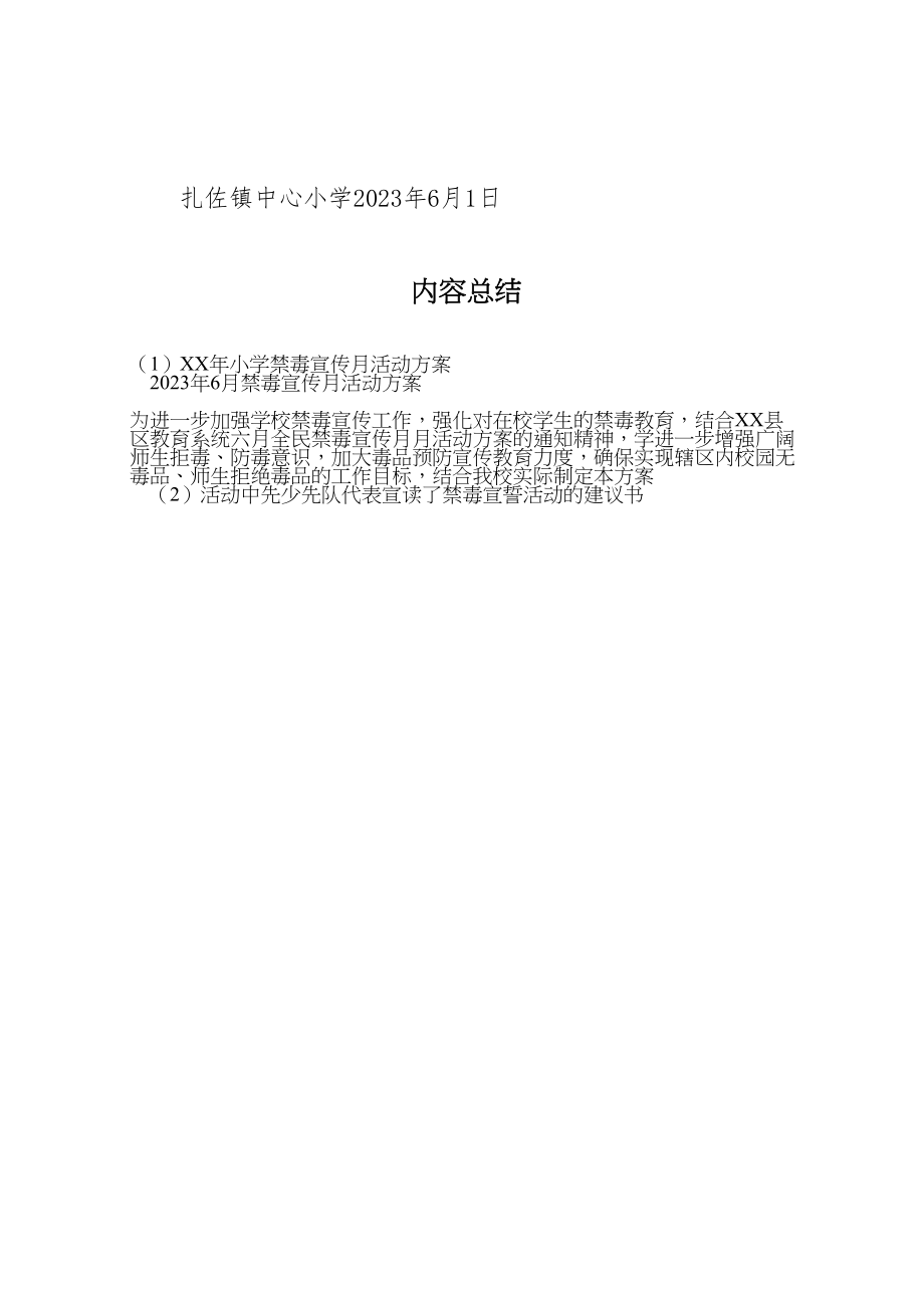 2023年小学禁毒宣传月活动方案.doc_第3页