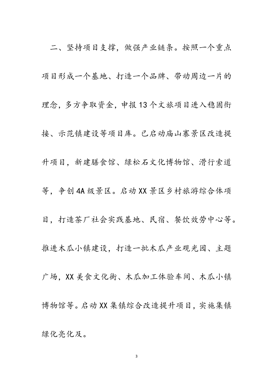 2023年某镇在全县文旅康养产业链工作会议上的发言材料.docx_第3页