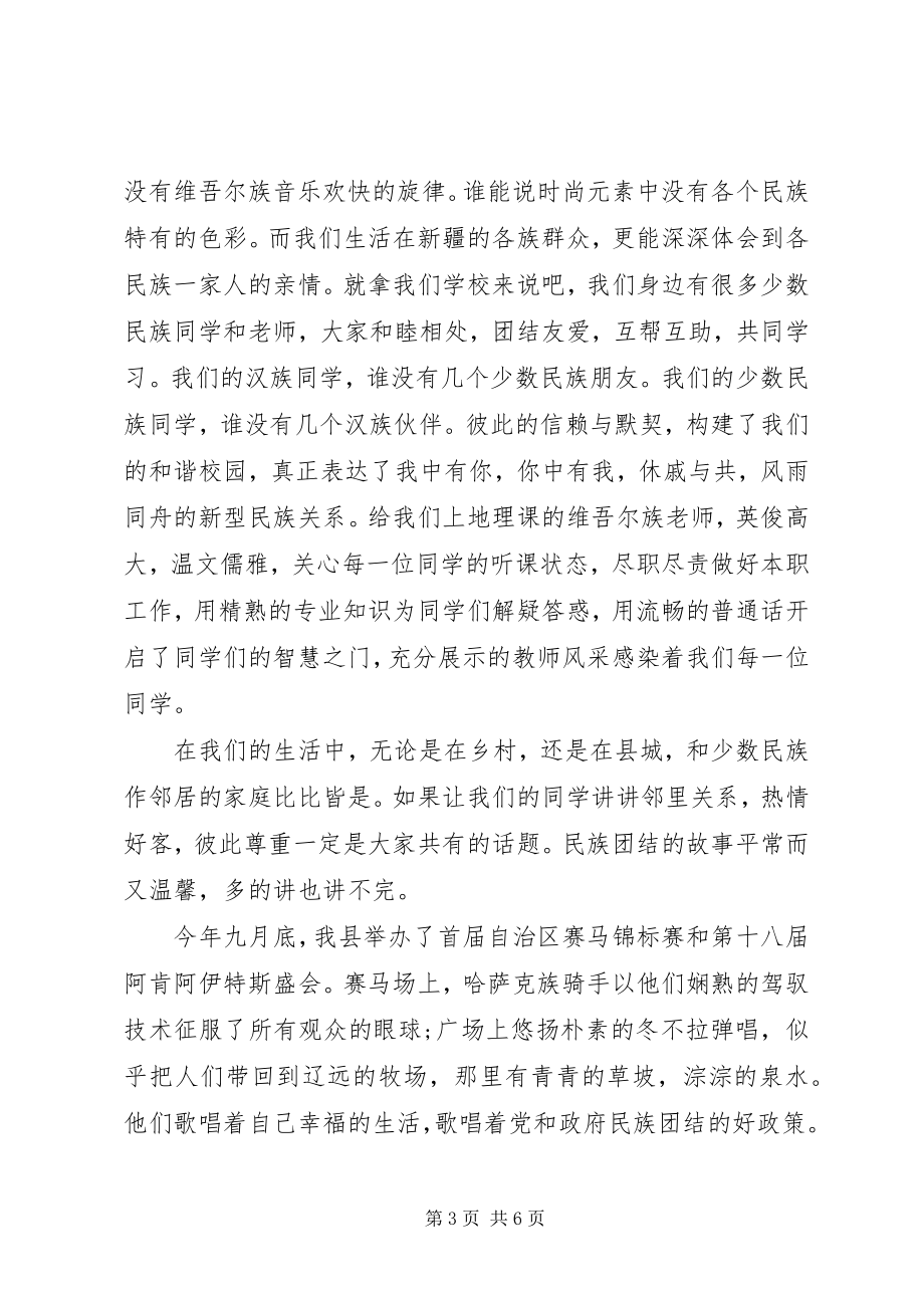 2023年民族团结演讲稿3篇.docx_第3页