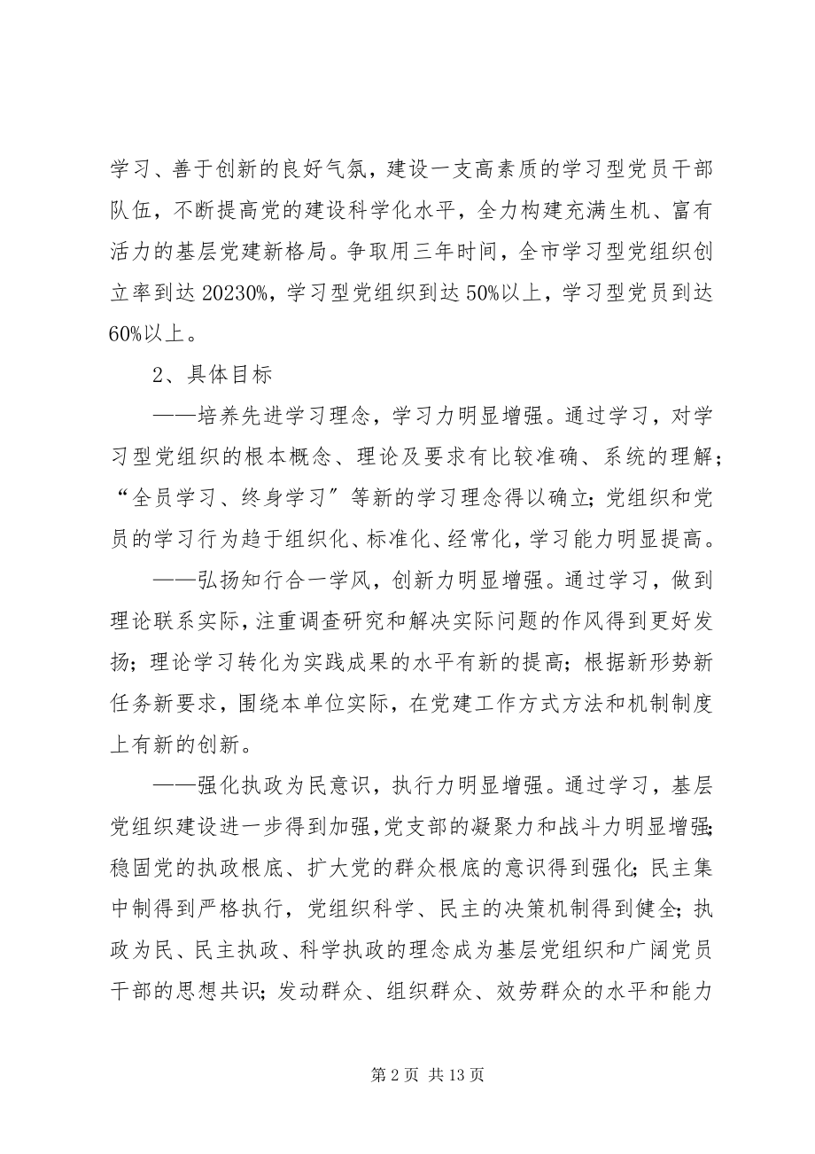 2023年市委深入开展学习型党组织创建活动的实施意见.docx_第2页