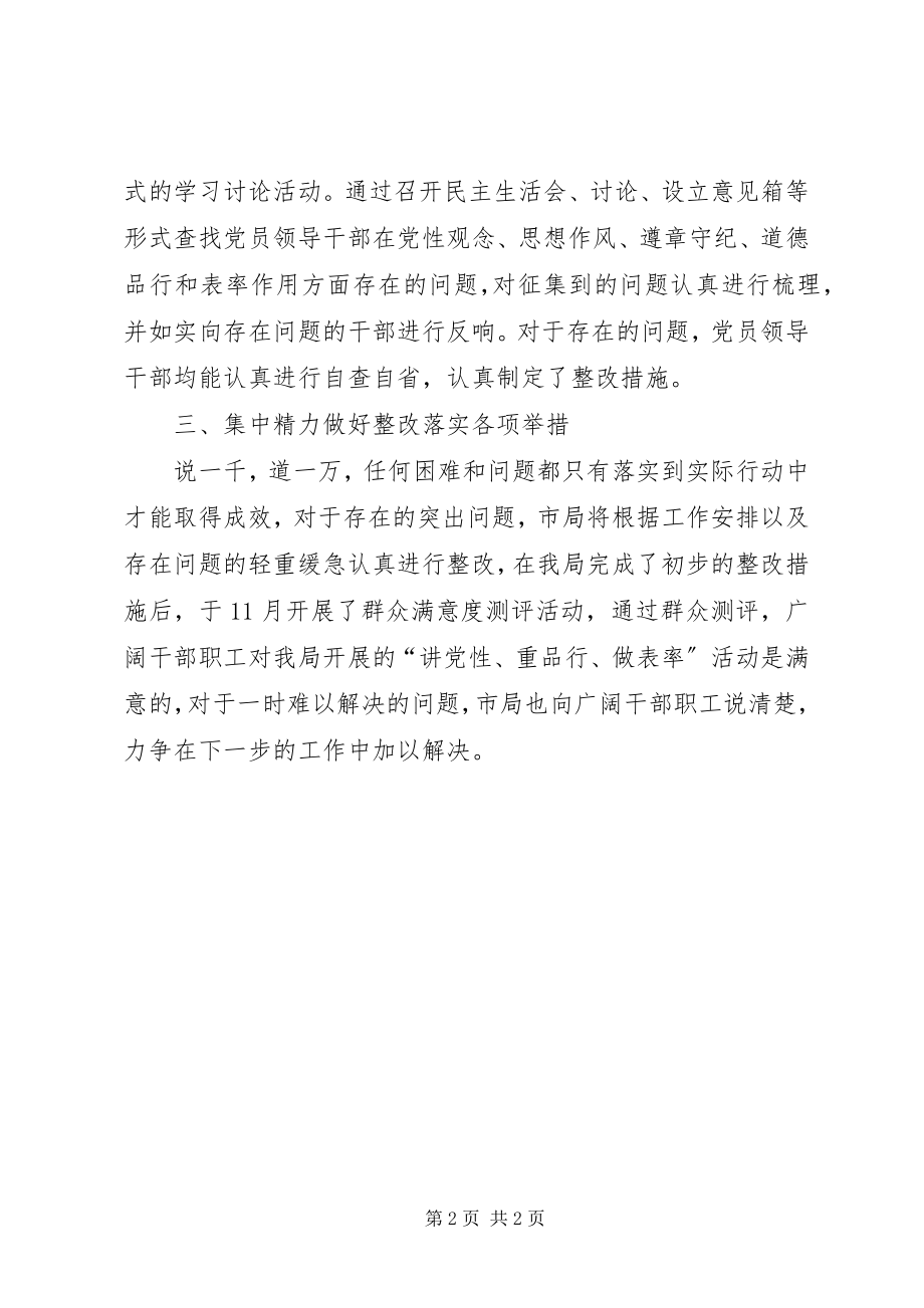 2023年气象局开展讲党性重品行做表率活动总结.docx_第2页