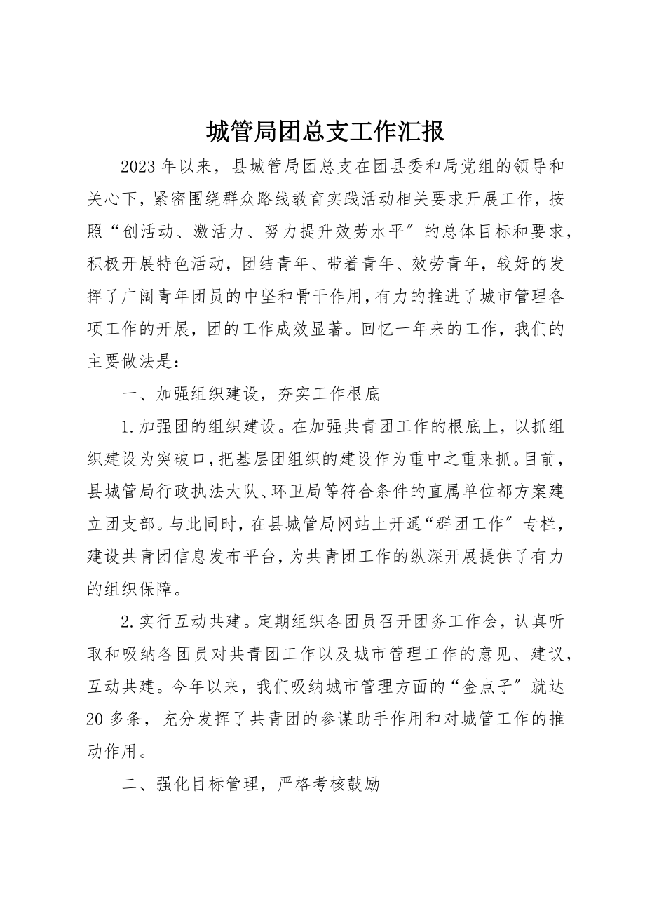 2023年城管局团总支工作汇报.docx_第1页