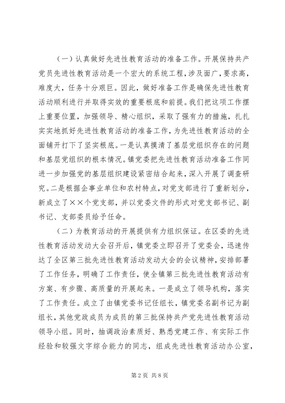 2023年×镇就第三批党员先进性工作向督导组的汇报新编.docx_第2页