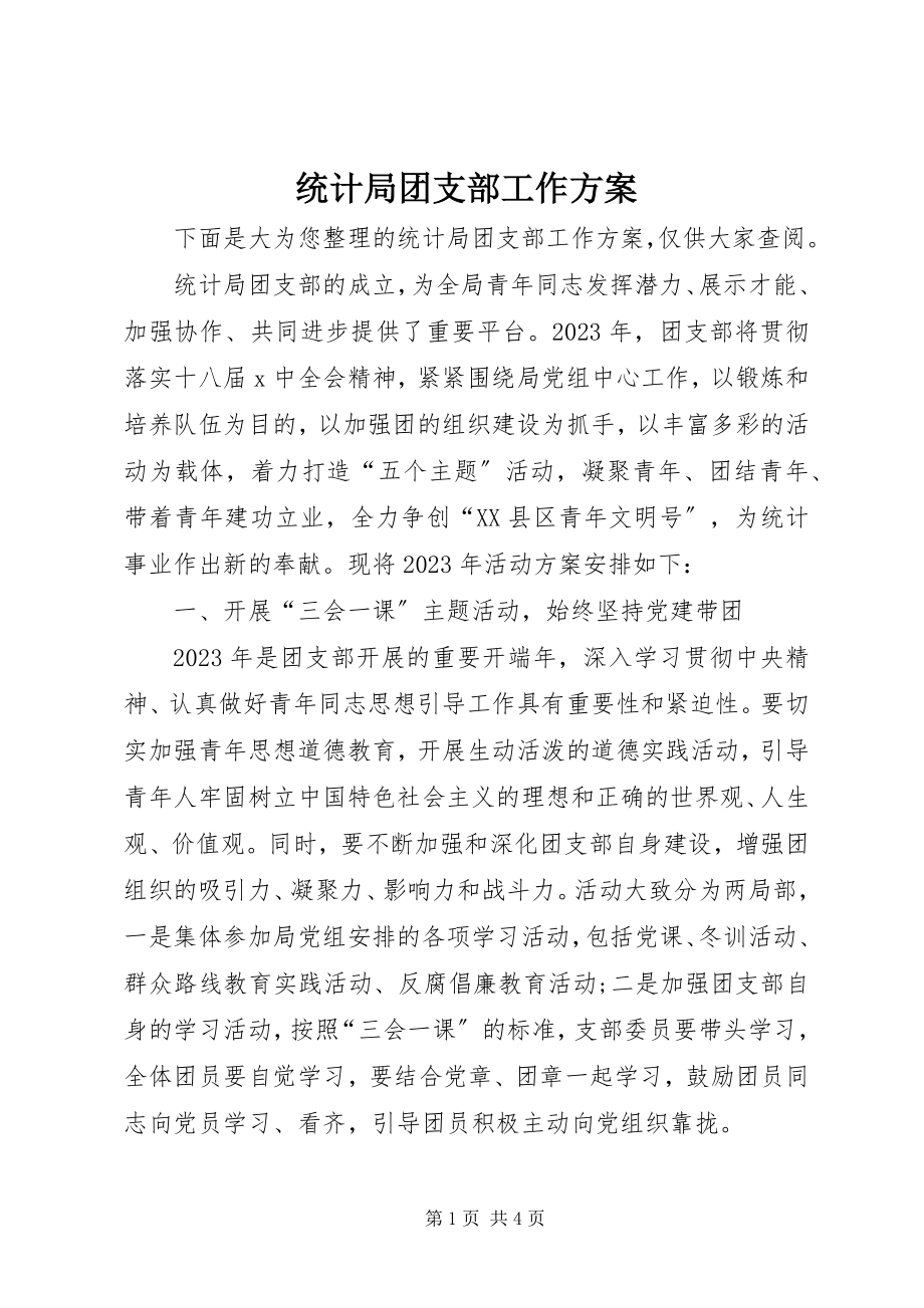 2023年统计局团支部工作计划.docx_第1页