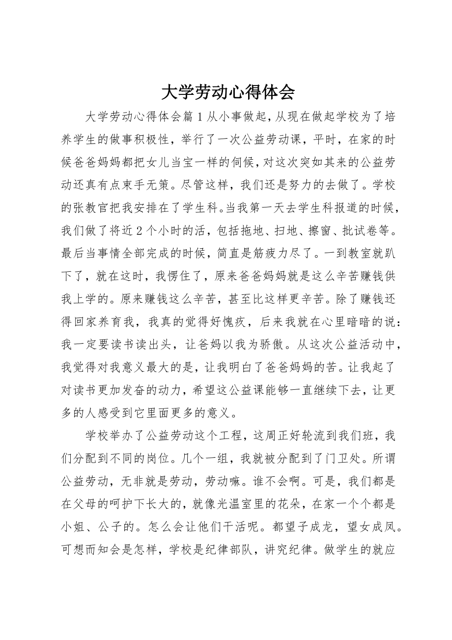 2023年大学劳动心得体会.docx_第1页