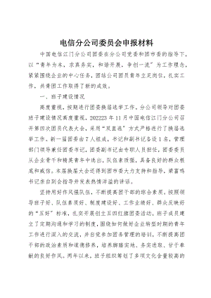 2023年电信分公司委员会申报材料新编.docx