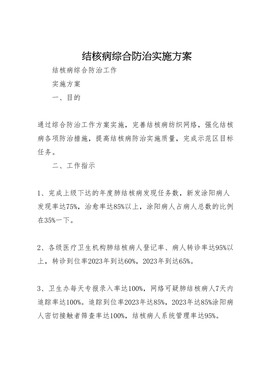 2023年结核病综合防治实施方案.doc_第1页