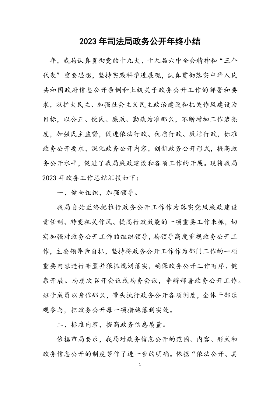 2023年司法局政务公开年终小结.docx_第1页