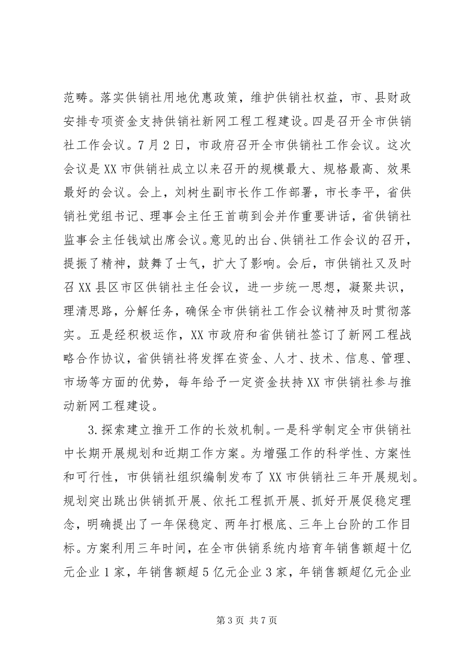 2023年市供销社上半年工作总结及下半年工作要点.docx_第3页