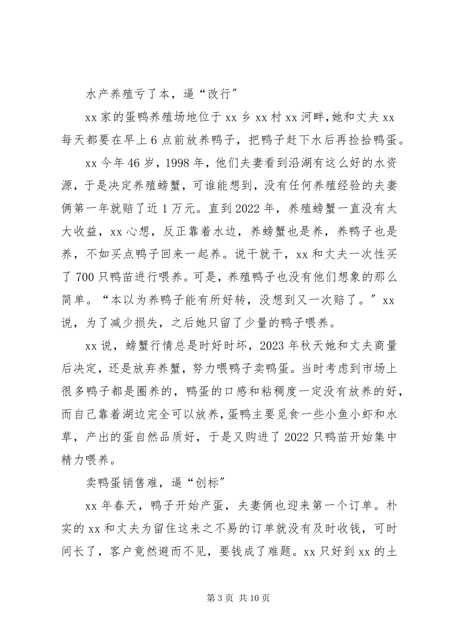 2023年优秀巾帼建功事迹材料四篇.docx_第3页