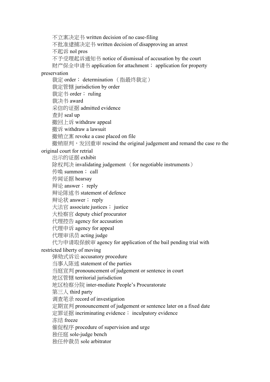 2023年法律英语考试诉讼法律英语词汇大全.docx_第2页