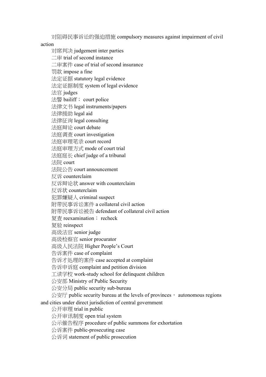 2023年法律英语考试诉讼法律英语词汇大全.docx_第3页