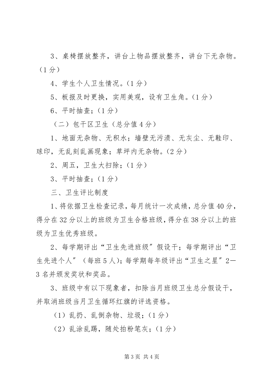 2023年小学卫生检查评比制度及评分细则.docx_第3页