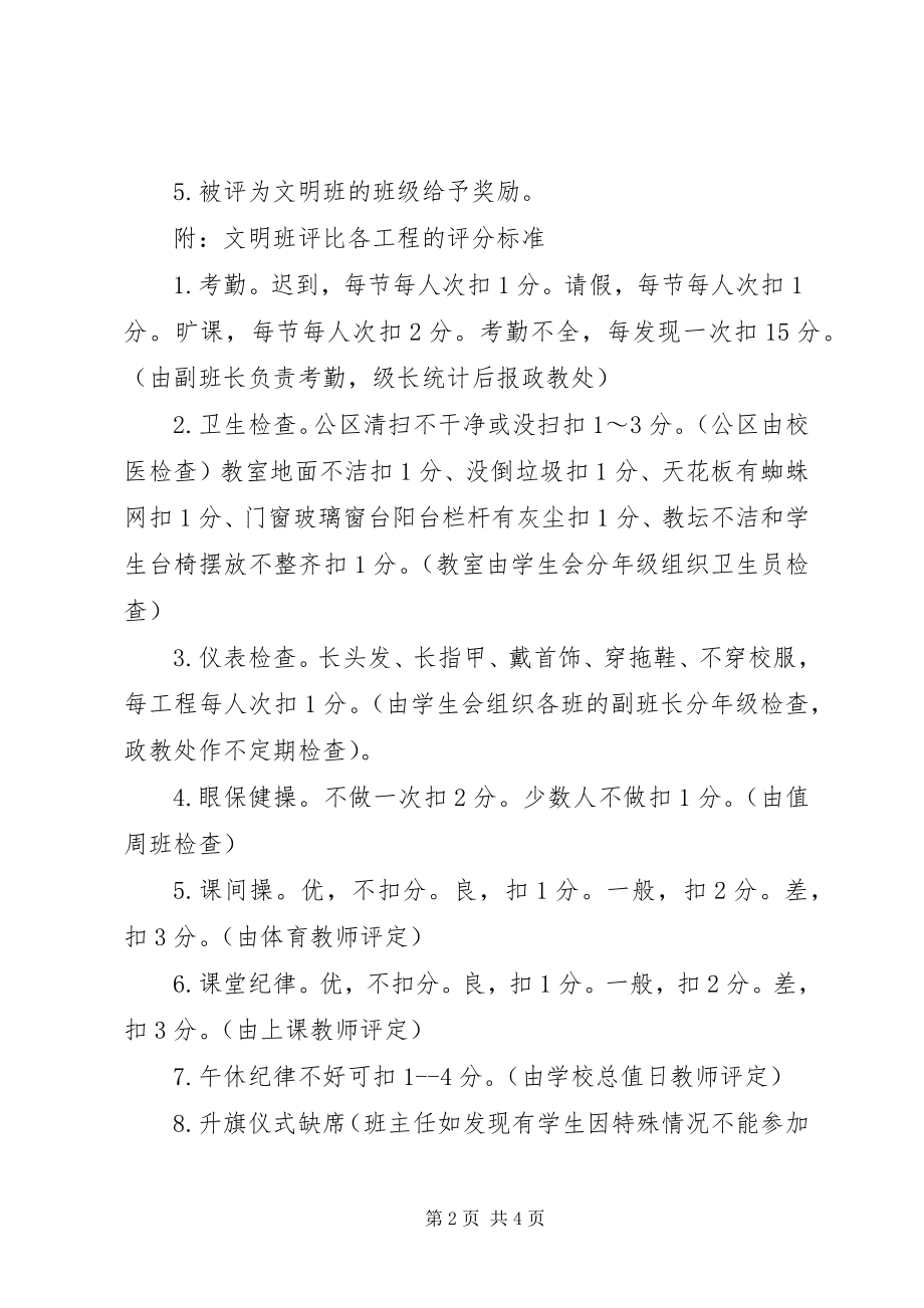 2023年文明班达标班评比制度及评分标准.docx_第2页