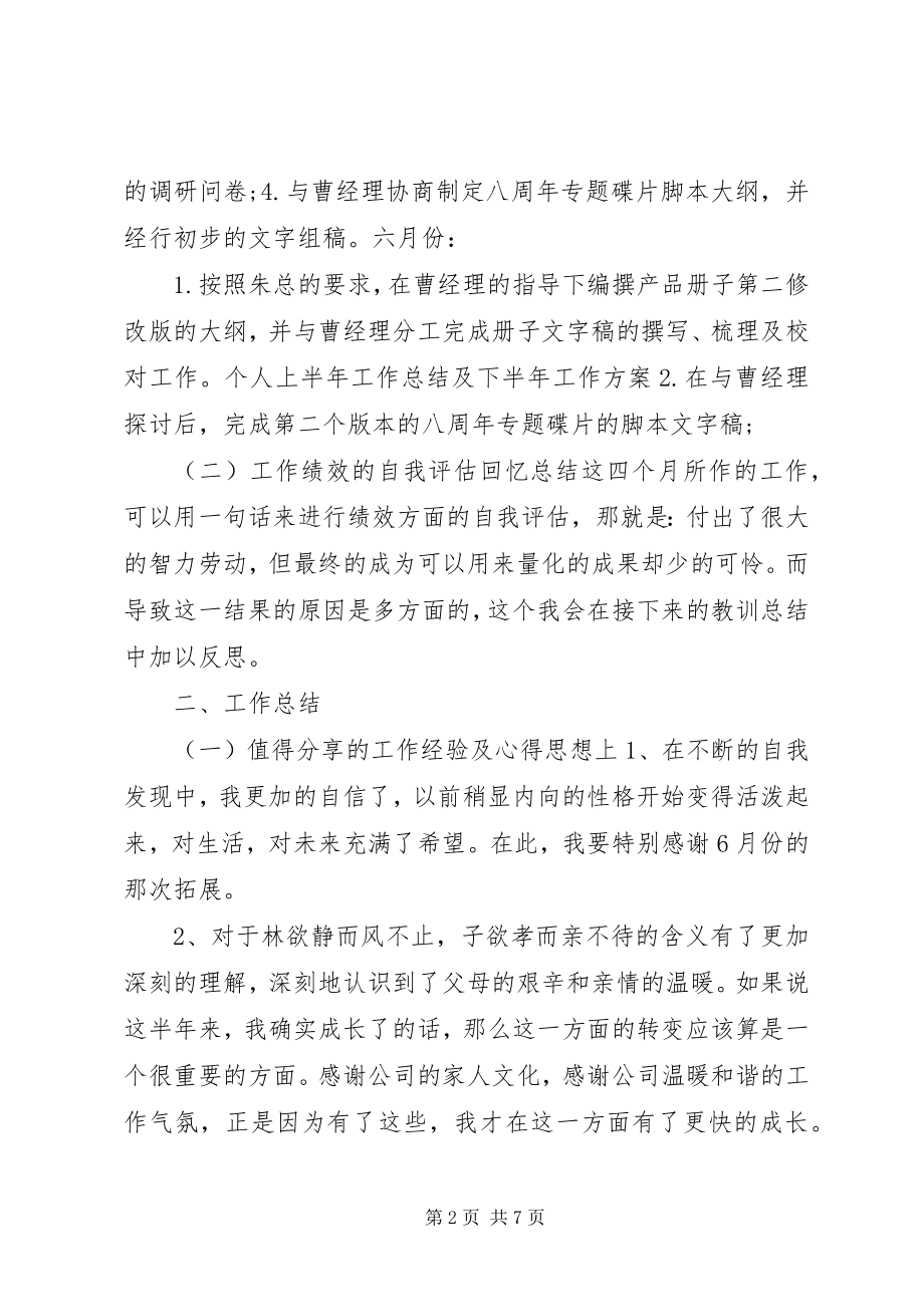 2023年个人上半年工作总结及下半年工作计划.docx_第2页