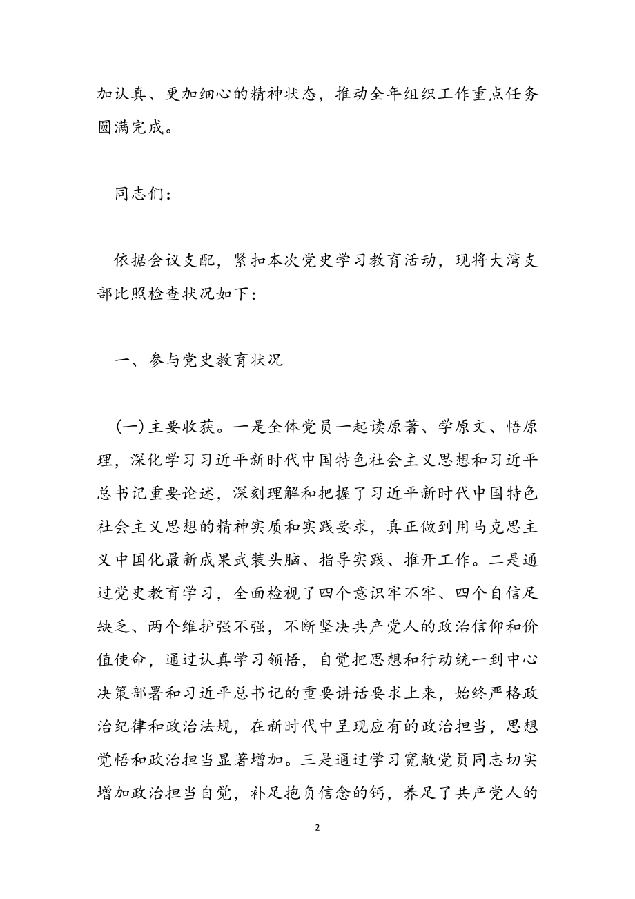 2023年党史学习党委对照整改材料及框架.docx_第2页