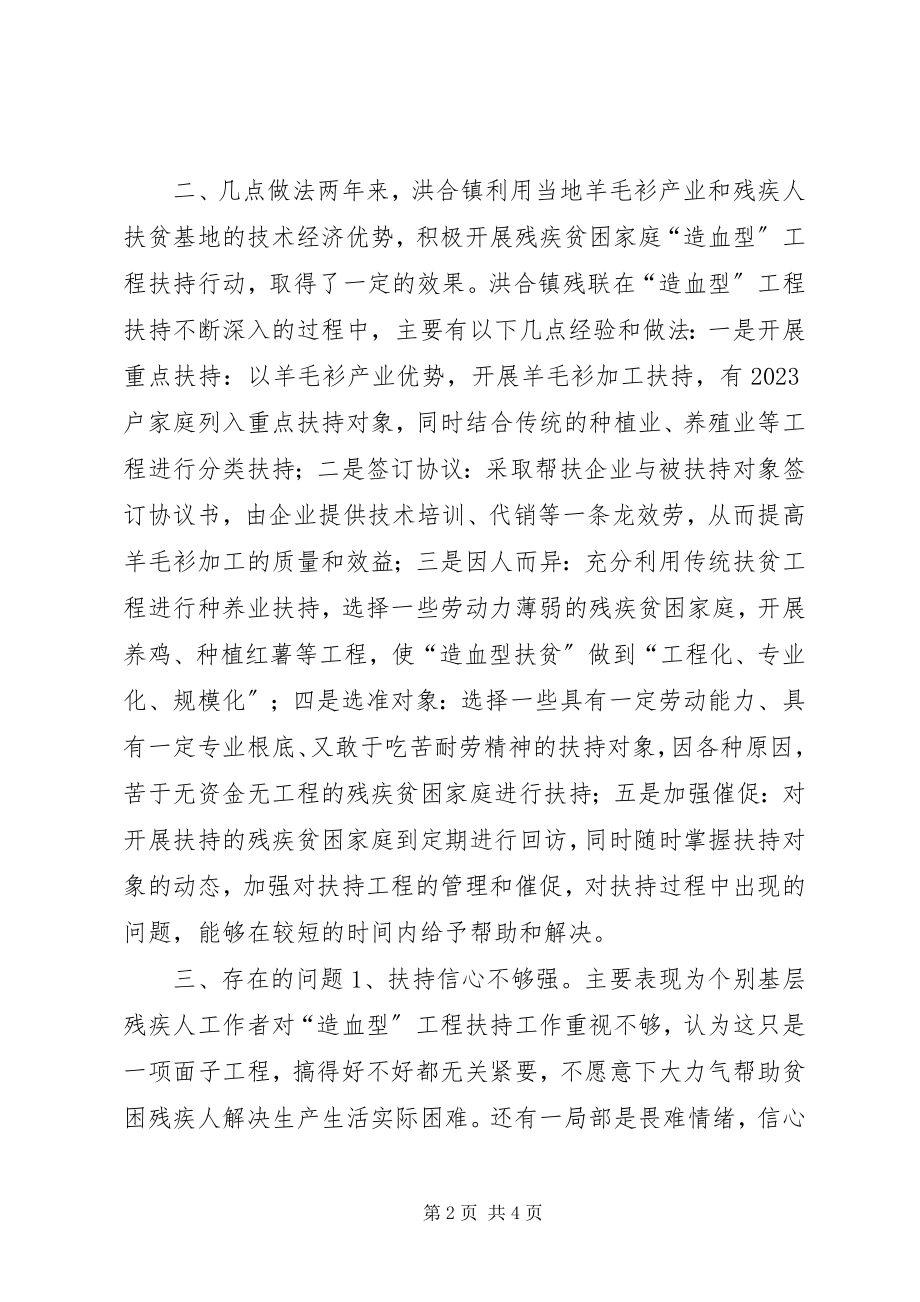 2023年我镇残疾人造血型扶持项目的现状和思考.docx_第2页