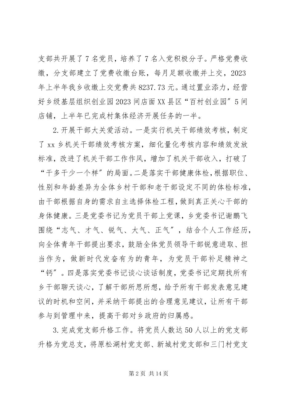 2023年xx乡上半年工作总结和下半年工作打算提纲.docx_第2页