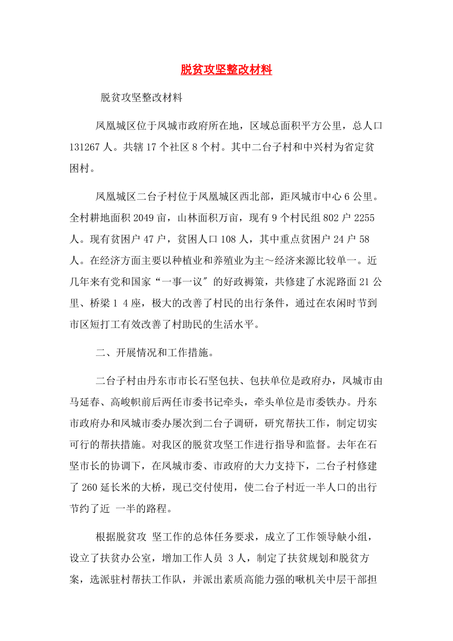 2023年脱贫攻坚整改材料.docx_第1页