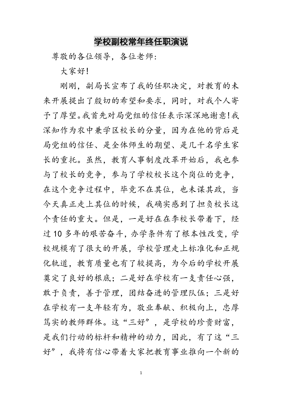 2023年学校副校长年终任职演说范文.doc_第1页