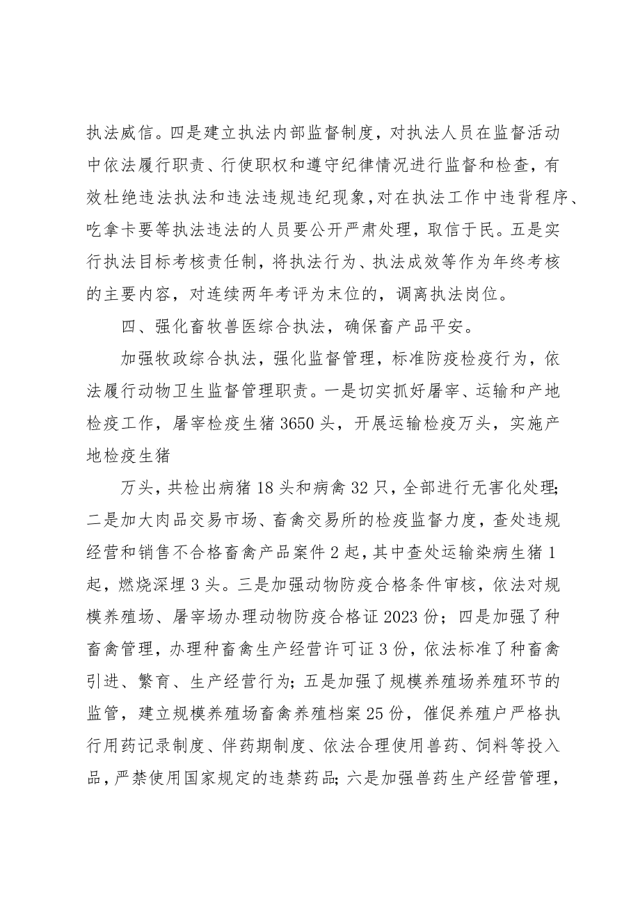 2023年畜牧兽医综合执法大队上年半工作总结新编.docx_第3页