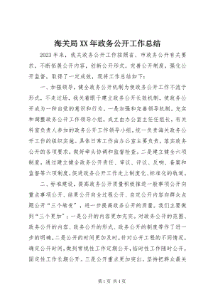 2023年海关局政务公开工作总结.docx