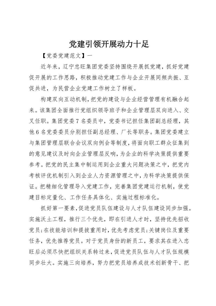 2023年党建引领发展动力十足.docx_第1页