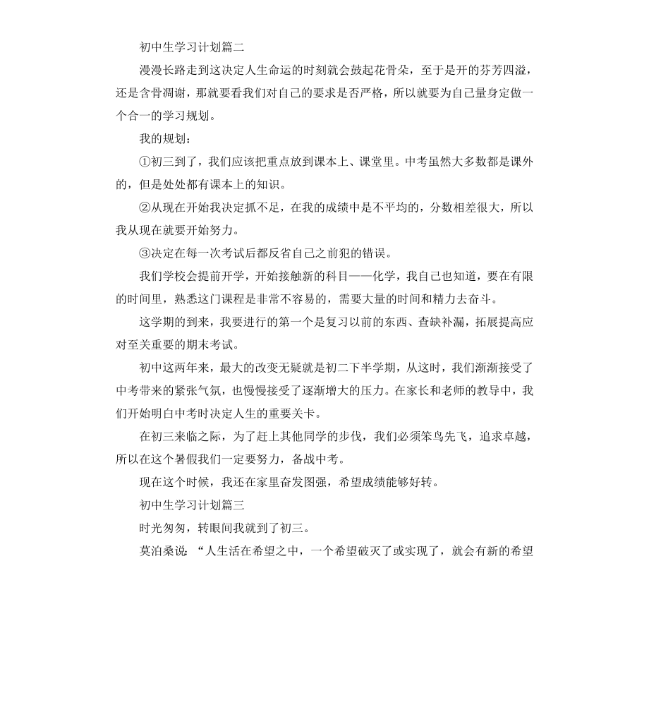 初中生学习计划.docx_第2页