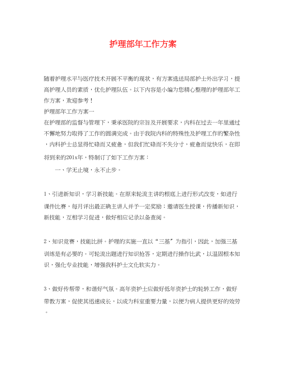 2023年护理部工作计划 2.docx_第1页