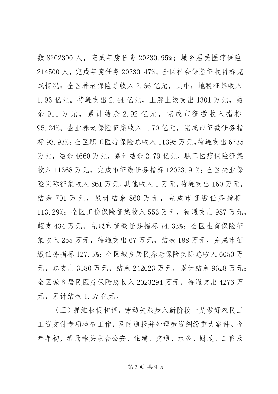 2023年区人社局年度社会保障工作总结.docx_第3页