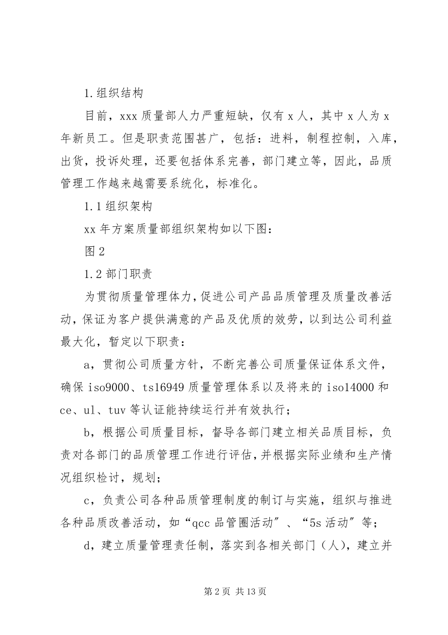 2023年质量部年度工作计划书.docx_第2页