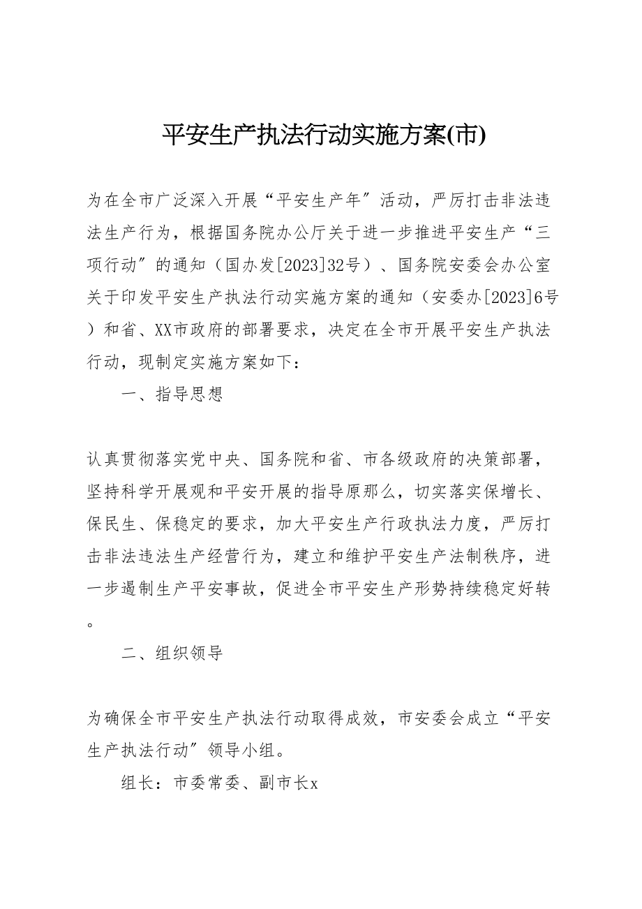 2023年安全生产执法行动实施方案2.doc_第1页