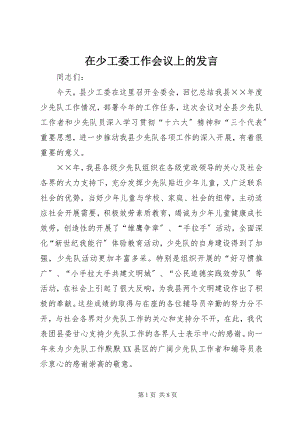 2023年在少工委工作会议上的讲话.docx