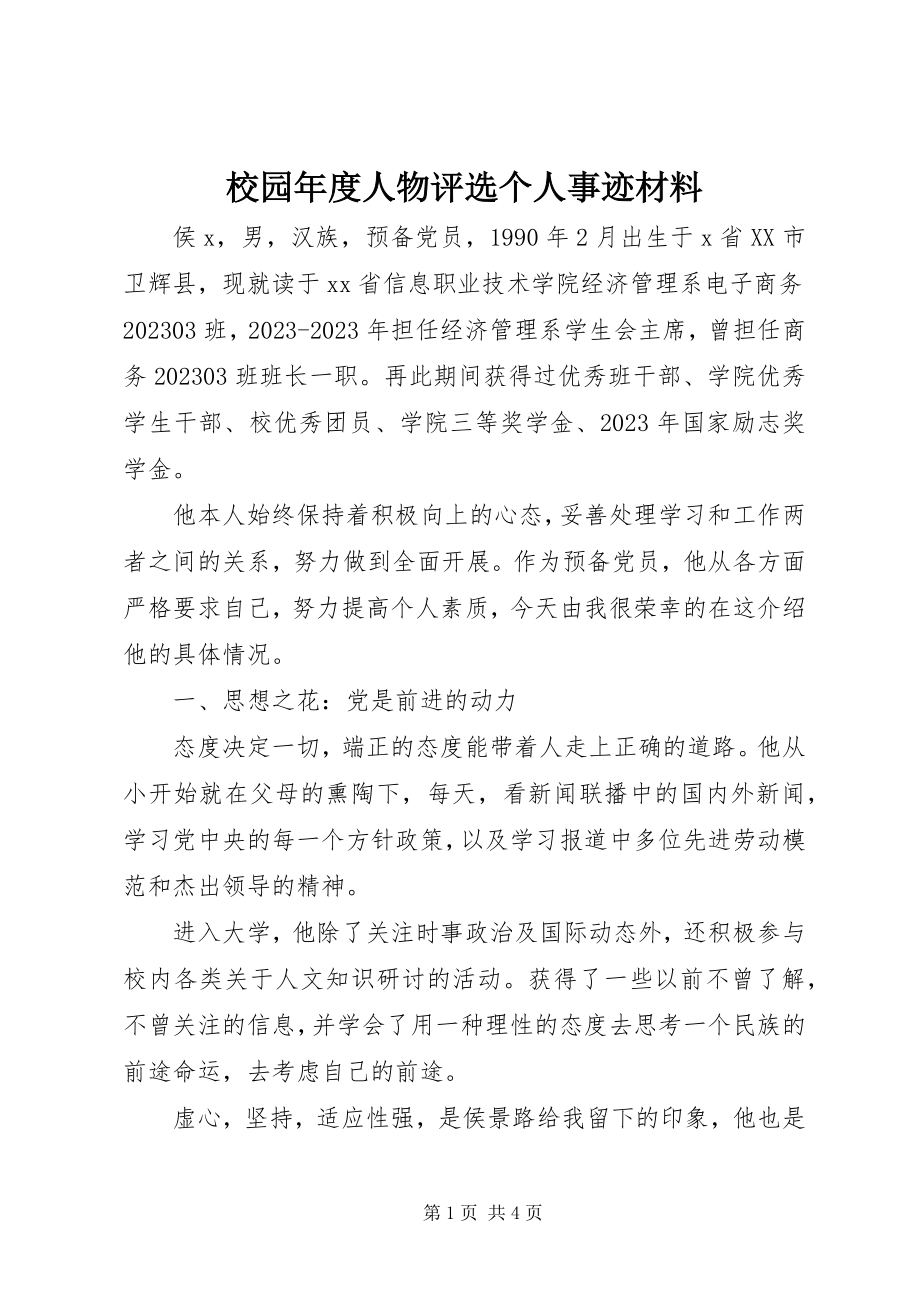 2023年校园年度人物评选个人事迹材料.docx_第1页