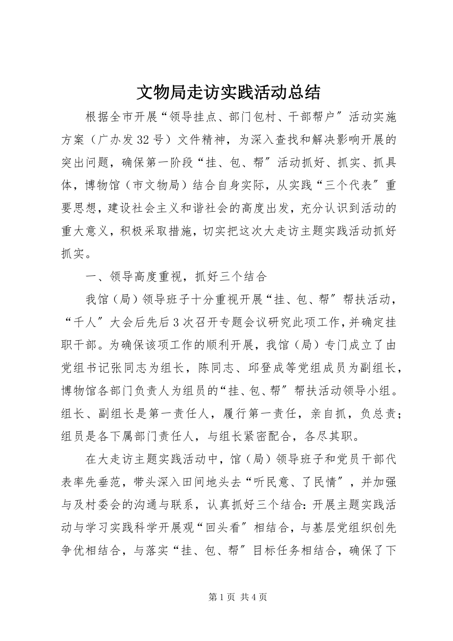 2023年文物局走访实践活动总结.docx_第1页