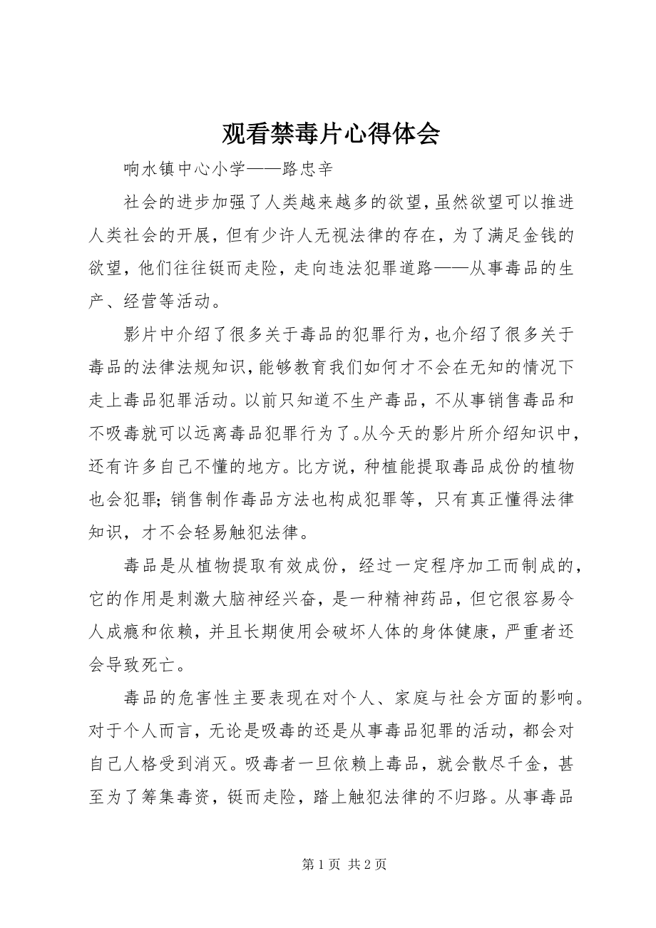 2023年观看禁毒片心得体会.docx_第1页