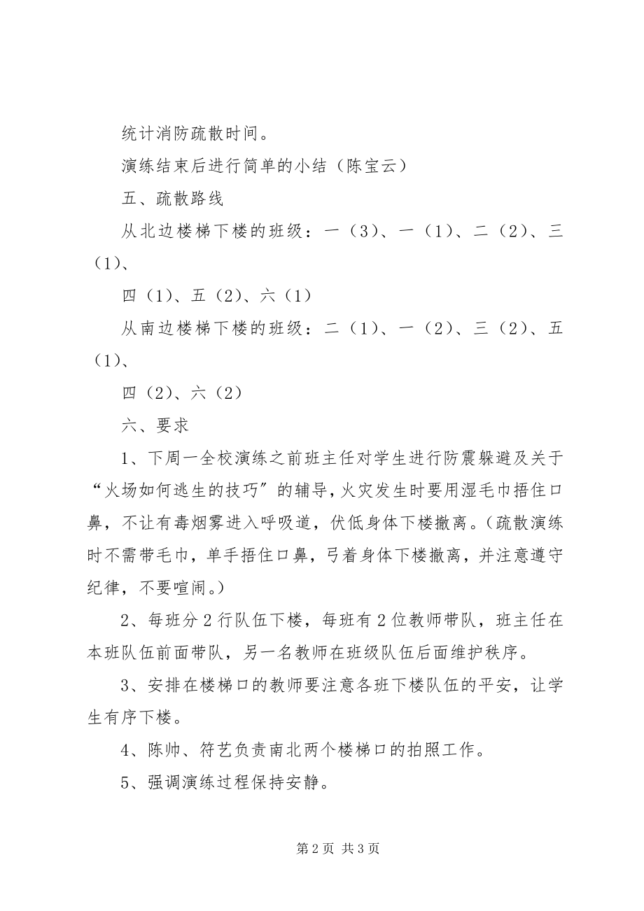 2023年小学防震防火疏散演练活动方案.docx_第2页