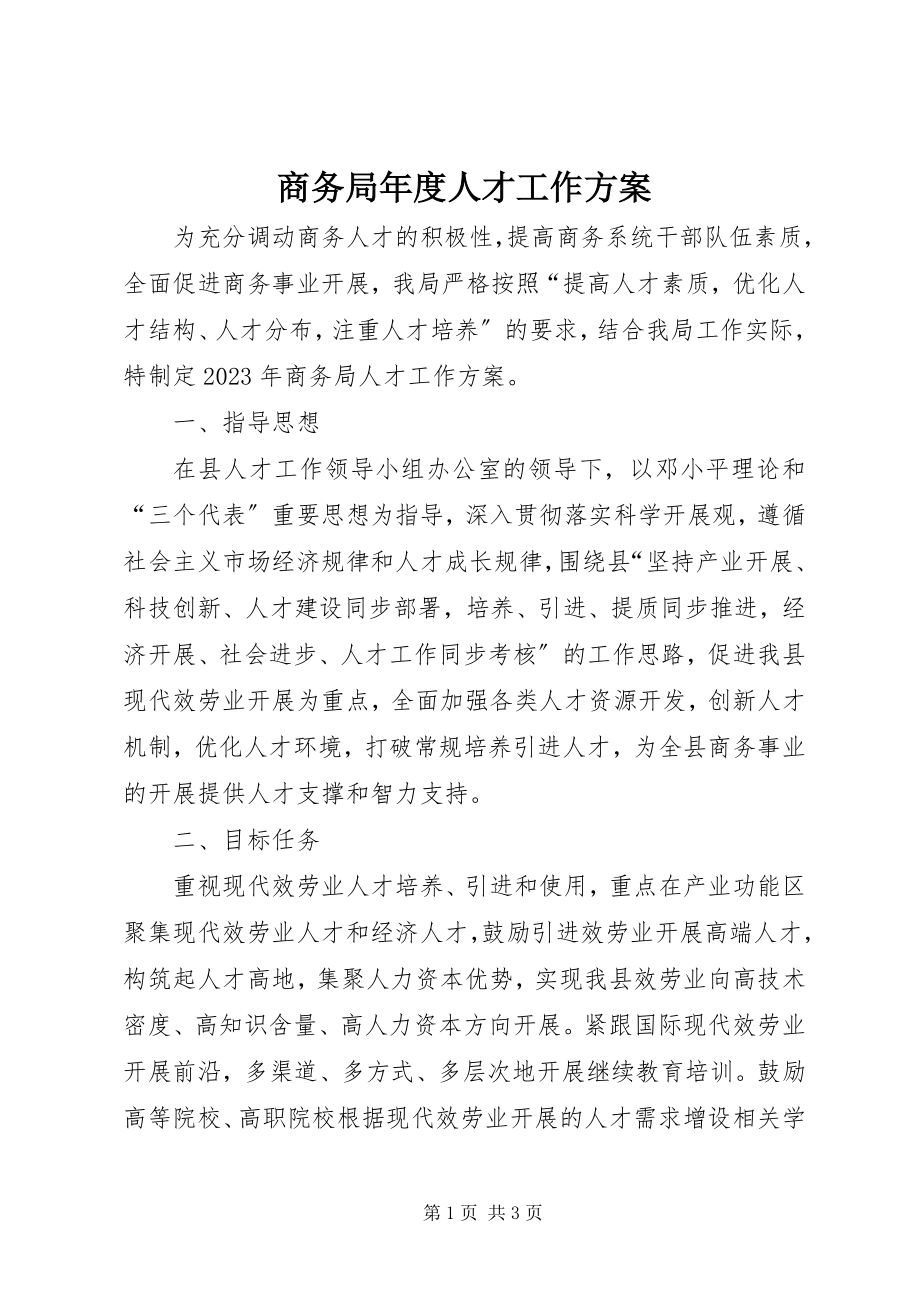 2023年商务局年度人才工作计划.docx_第1页