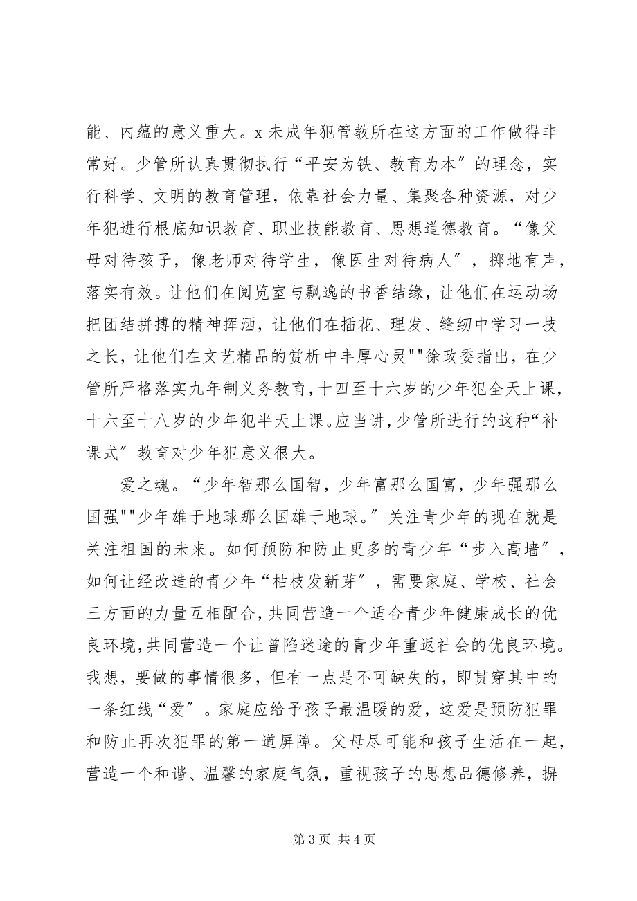 2023年参观未成年犯罪管教所心得体会新编.docx_第3页