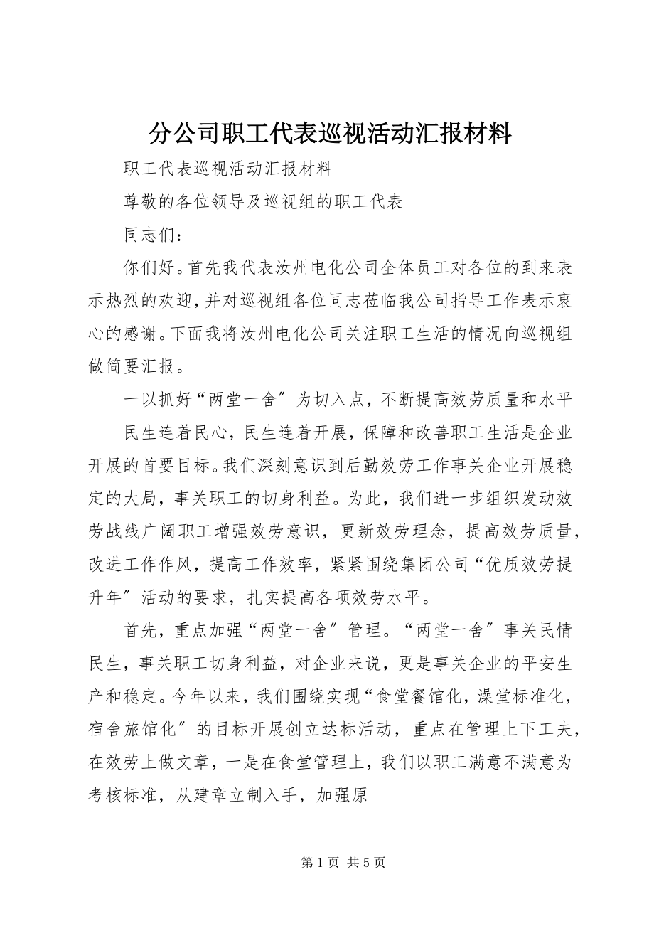 2023年分公司职工代表巡视活动汇报材料.docx_第1页