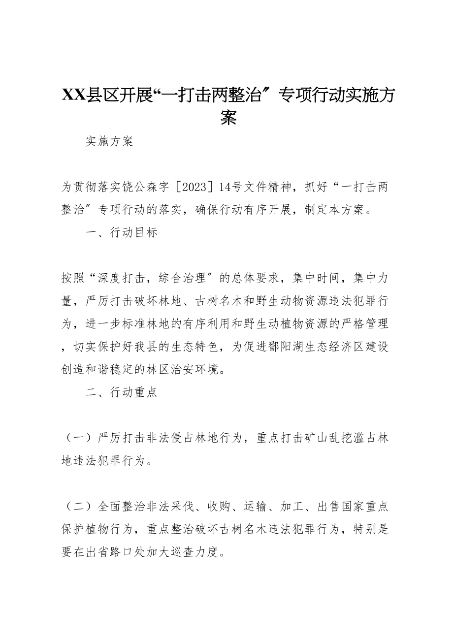 2023年县区开展一打击两整治专项行动实施方案.doc_第1页