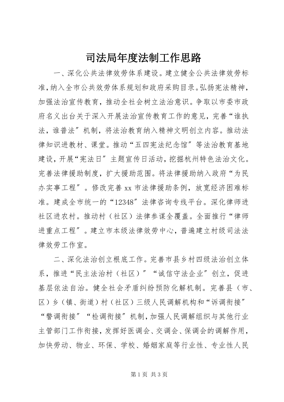 2023年司法局年度法制工作思路.docx_第1页