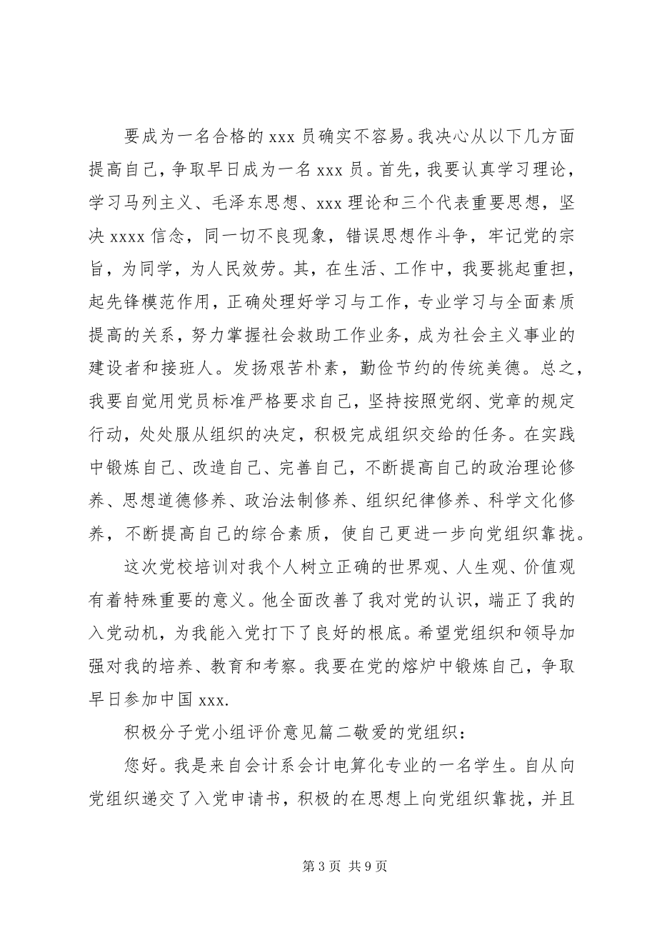 2023年积极分子党小组评价意见.docx_第3页