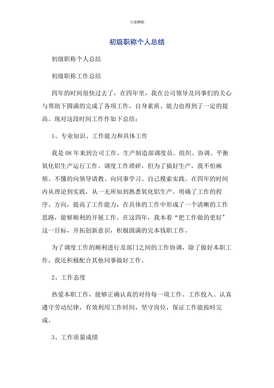 2023年初级职称个人总结.docx_第1页