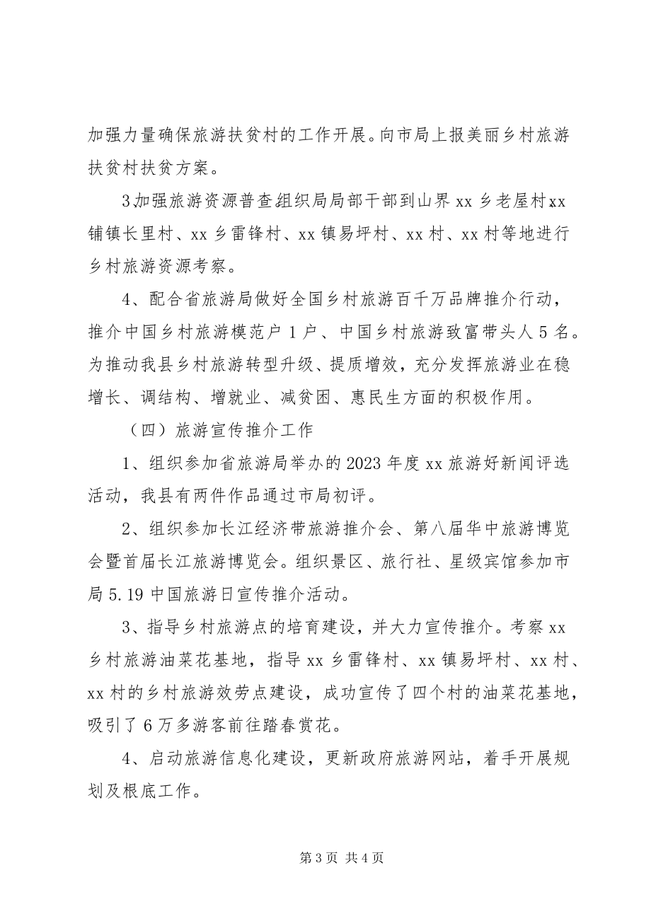 2023年县旅游局上半年工作总结及下半年工作计划2.docx_第3页